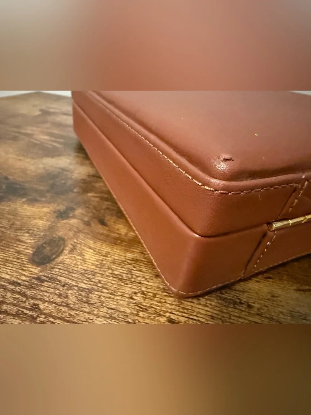 Vintage Savoy Cigarette Men's Brown Leather Jewelry Box